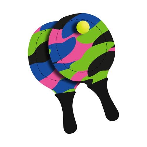 BECO-SEALIFE® neopreen strand tennis set, zwart/groen/roze/blauw