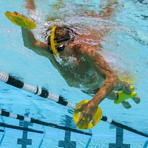 Finis Manta paddle technical, geel