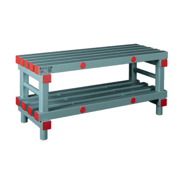 Rea kunststof zitbank 100x40x45 cm | met schoenen schap Rea kunststof zitbank 100x40x45 cm | met schoenen schap