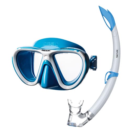 geboren Uitputten lettergreep SEAC kinder snorkelset Bella color, silicone, blauw