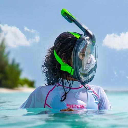 SEAC snorkelmasker Unica, L-XL, zwar   t/lime groen