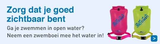 Als je gaat zwemmen in open water, neem een zwemboei mee en zorg ervoor dat je op valt!