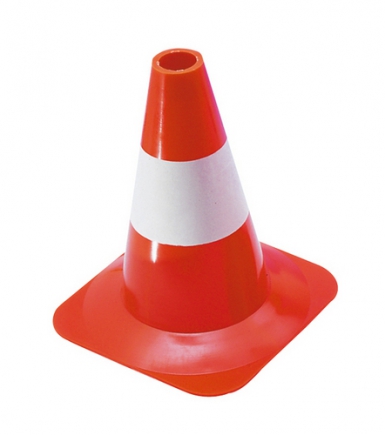 Pilon 30 cm, oranje met witte band