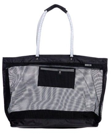 BECO strandtas | nylon | mesh | met rits | 48x40x23 cm | zwart