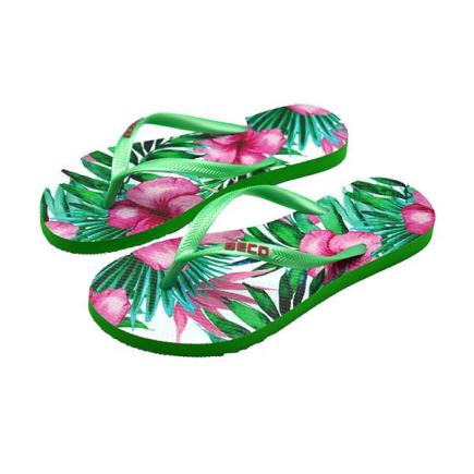 BECO dames teenslippers | groen/multi color