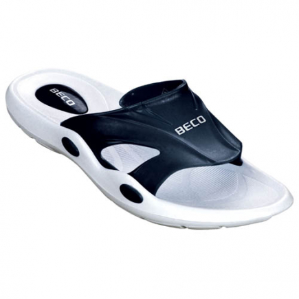 BECO dames badslippers, wit/zwart