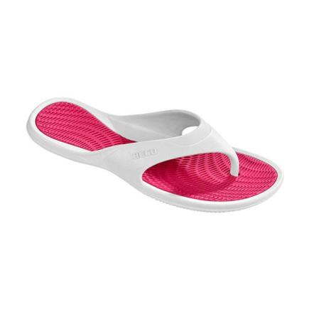 BECO dames teenslippers | wit/roze