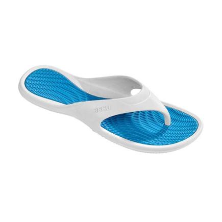 BECO dames teenslippers | wit/turquoise