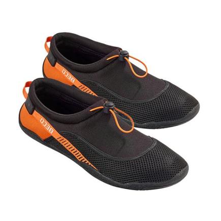 BECO neopreen waterschoenen Beach | zwart/oranje