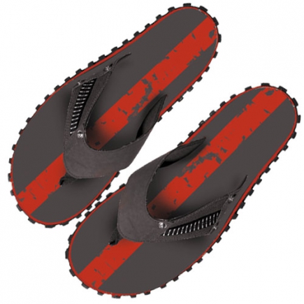 BECO heren outdoor teenslippers | grijs/rood
