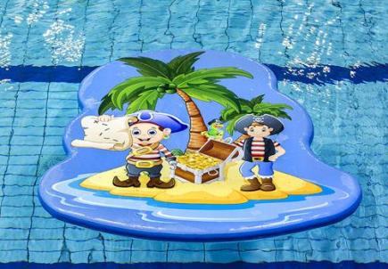 Zwemvlot piratenkinderen, opblaasbaar, 220x160x10 cm