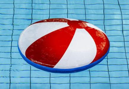 Zwemvlot strandbal rood, opblaasbaar, 100x10 cm