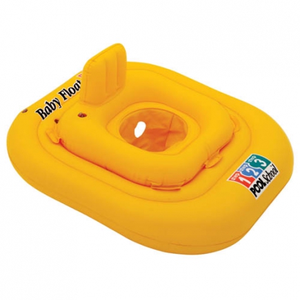 Intex baby zwemzitje Deluxe | vierkant | geel | tot max 15 kg