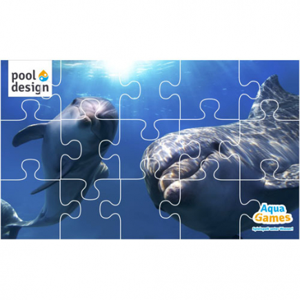 Onderwater puzzel dolfijnen, 300x150 cm, 15-delig