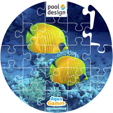 Onderwater puzzel vissen, rond ø 100 cm, 21-delig