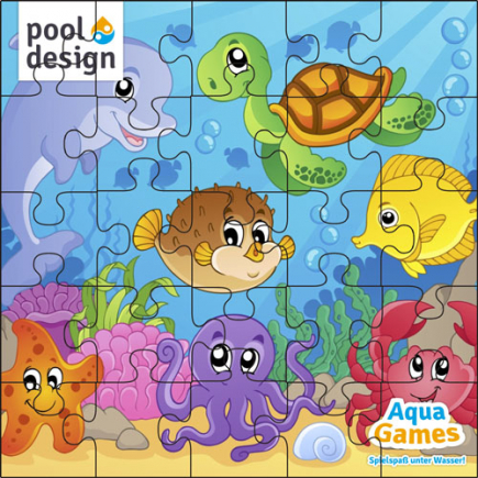 Puzzel motif 5, 150x150 cm, onder water puzzel vissen**
