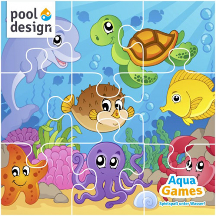 Onderwater puzzel gekleurde vissen, 30x30 cm, 9-delig