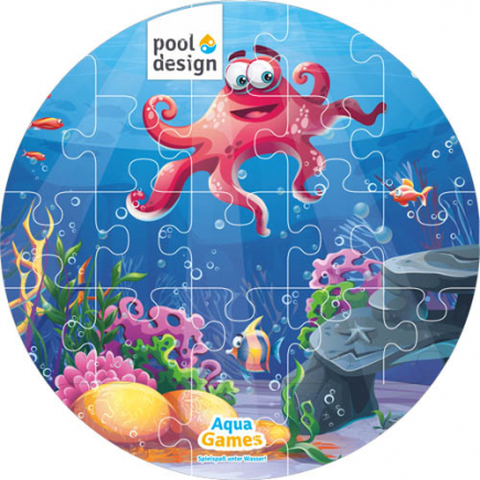 Onderwater puzzel octopus, rond ø 100 cm, 21-delig