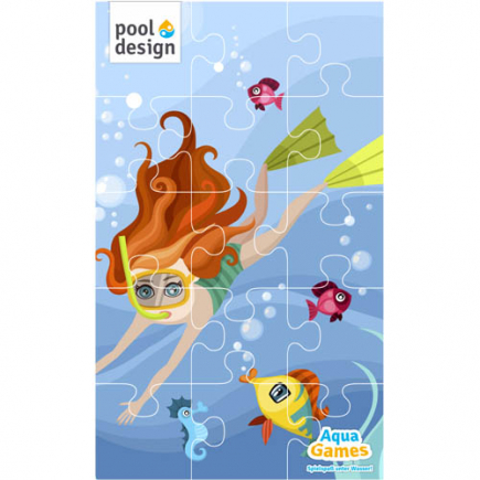 Onderwater puzzel meisje, 200x120 cm, 15-delig