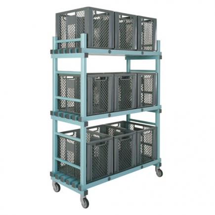 Rea kunststof materiaalwagen, standaard, 138x60x180 cm