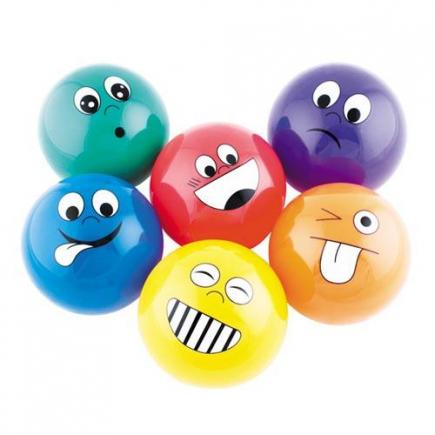 Spordas emoticon bal Ø 10 cm | set 6 stuks