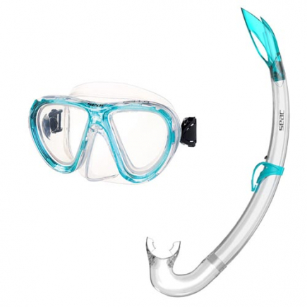 SEAC kinder snorkelset Bella, silicone, aqua blauw