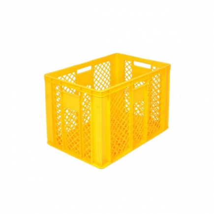 Kunststof opbergbak, 60x40x41 cm, geel