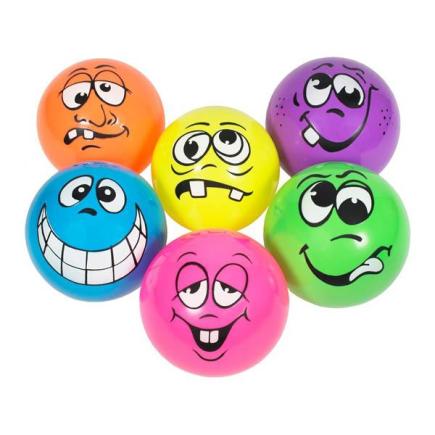 Spordas speelgoed bal funny faces Ø 25 cm | set 6 stuks