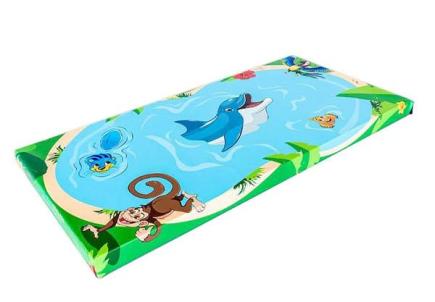 Zwemvlot met pvc-doek, met print dolfijn, 200x100x10 cm